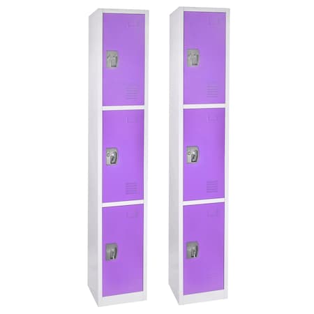 Adiroffice 12 in W, 12 in D, 72 in H, Steel ADI629-203-PUR-2PK